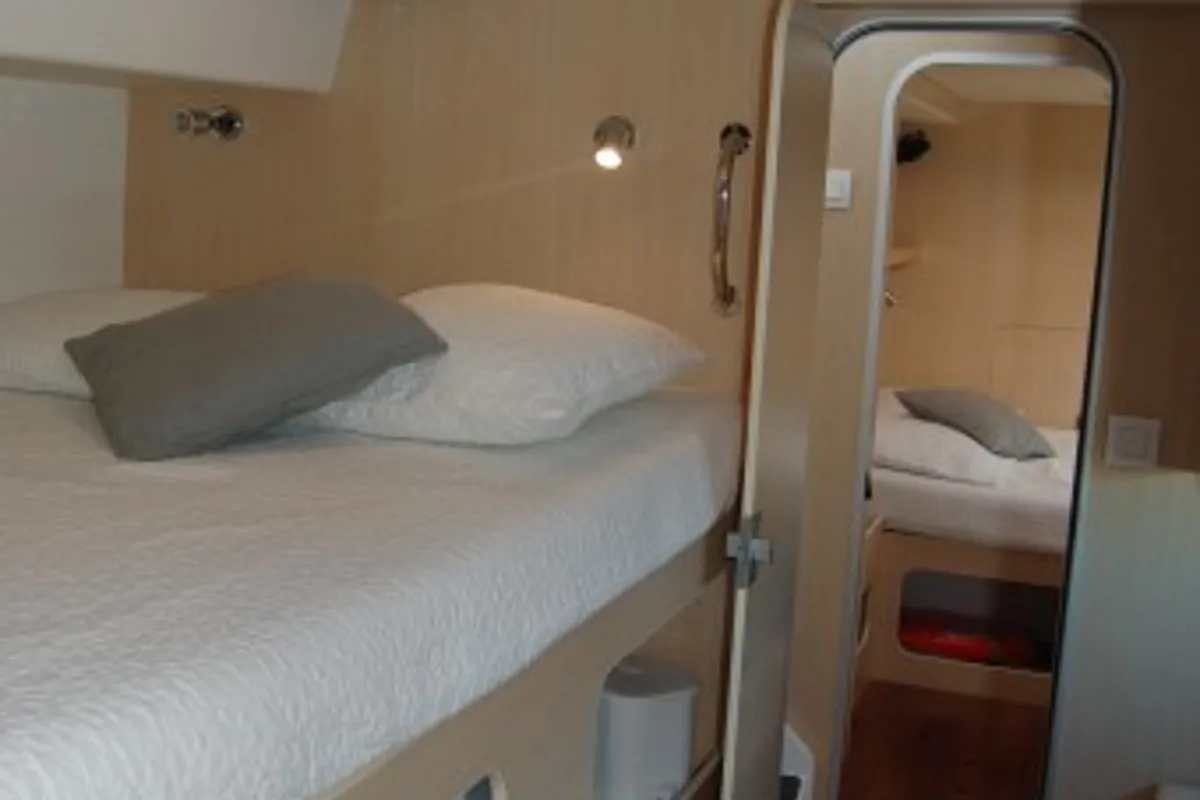 Cabin on Iris, a Catlante catamarans Catlante 600 catamaran at Eden Island Marina, Seychelles