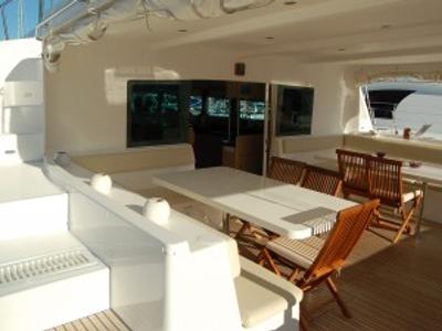 Deck of Iris, a Catlante catamarans Catlante 600 catamaran at Eden Island Marina, Seychelles