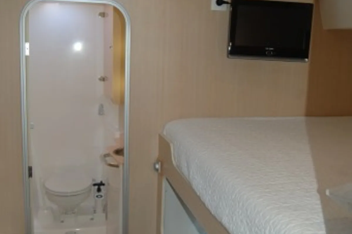 Cabin on Iris, a Catlante catamarans Catlante 600 catamaran at Eden Island Marina, Seychelles