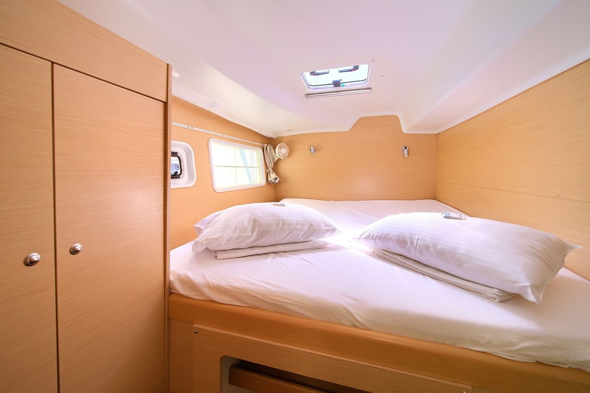 Cabin on Atenea, a Lagoon 380 S2 catamaran at Punat, Croatia