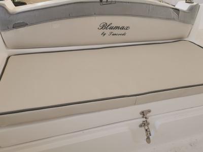 Deck of Beaje, a Gulet Blumax 19 Pro motorboat at Livorno, Italy