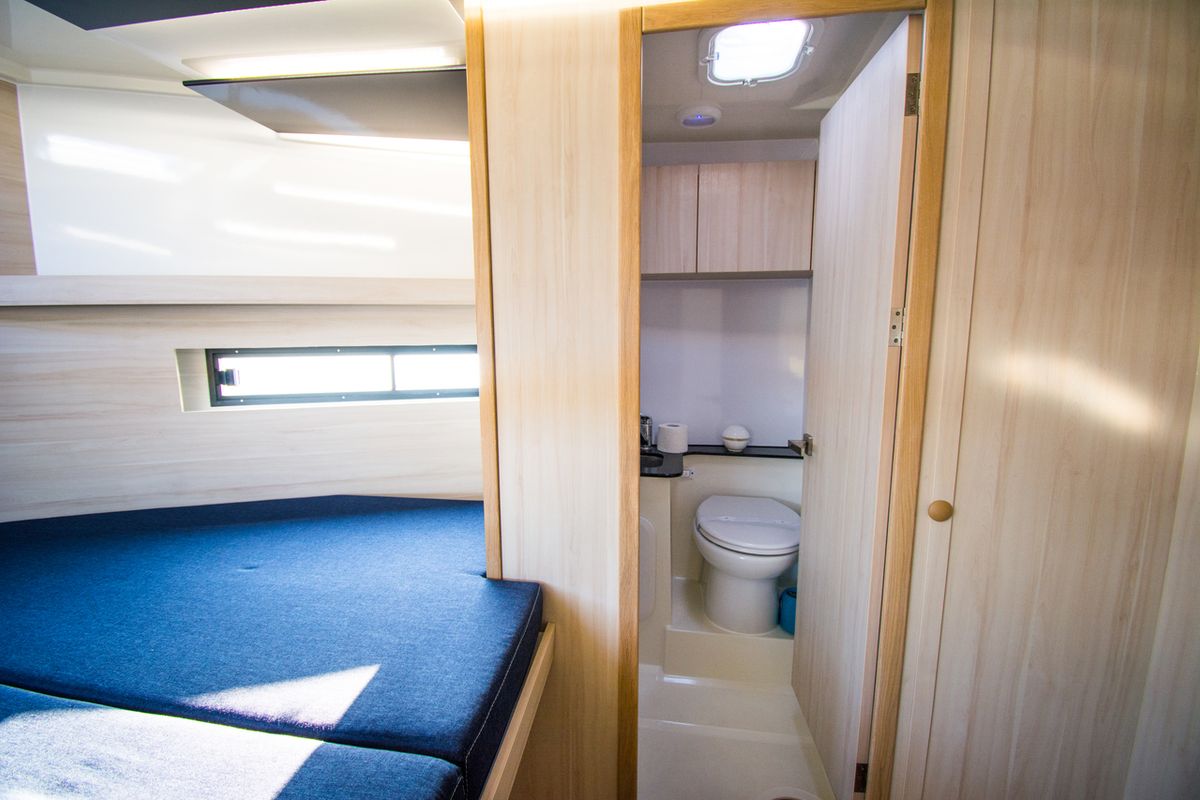 Cabin on Futura 40 Grand Horizon #2, a Cobra Yachts Futura 40 Grand Horizon motorboat at Wilkasy, Poland