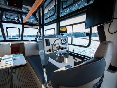 Cockpit of Futura 40 Grand Horizon #2, a Cobra Yachts Futura 40 Grand Horizon motorboat at Wilkasy, Poland