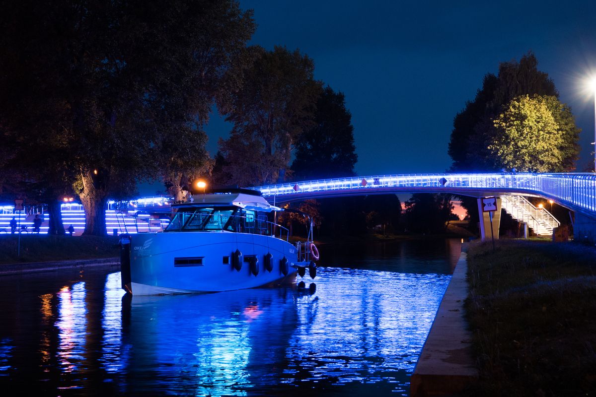 Exterior view of Futura 40 Grand Horizon #2, a Cobra Yachts Futura 40 Grand Horizon motorboat at Wilkasy, Poland
