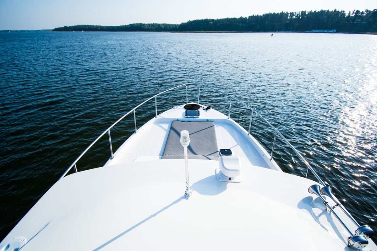 Deck of Futura 40 Grand Horizon #2, a Cobra Yachts Futura 40 Grand Horizon motorboat at Wilkasy, Poland