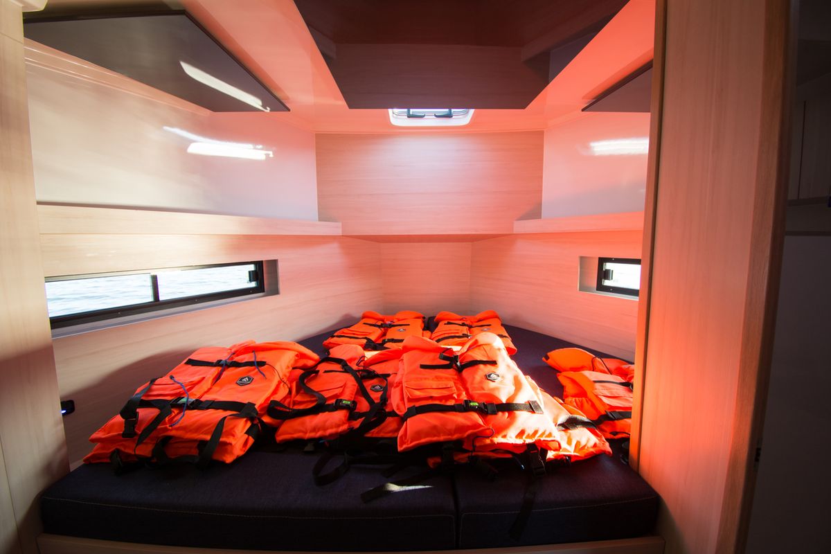 Cabin on Futura 40 Grand Horizon #2, a Cobra Yachts Futura 40 Grand Horizon motorboat at Wilkasy, Poland
