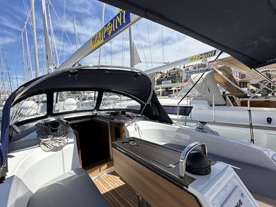 Cockpit of Ziggy, a Bavaria Cruiser 34 sailboat at Split, Croatia