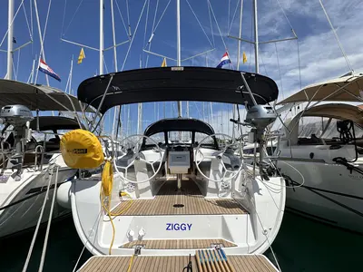 Deck of Ziggy, a Bavaria Cruiser 34 sailboat at Split, Croatia