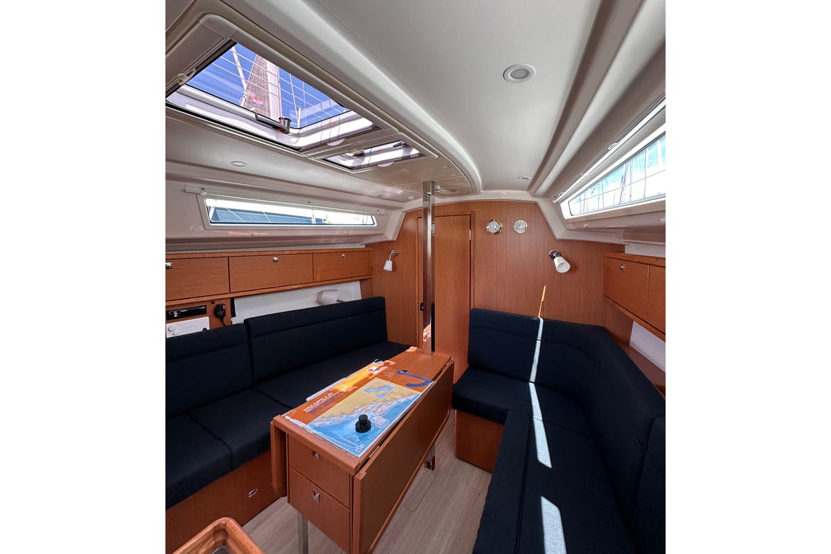 Salon of Ziggy, a Bavaria Cruiser 34 sailboat at Split, Croatia