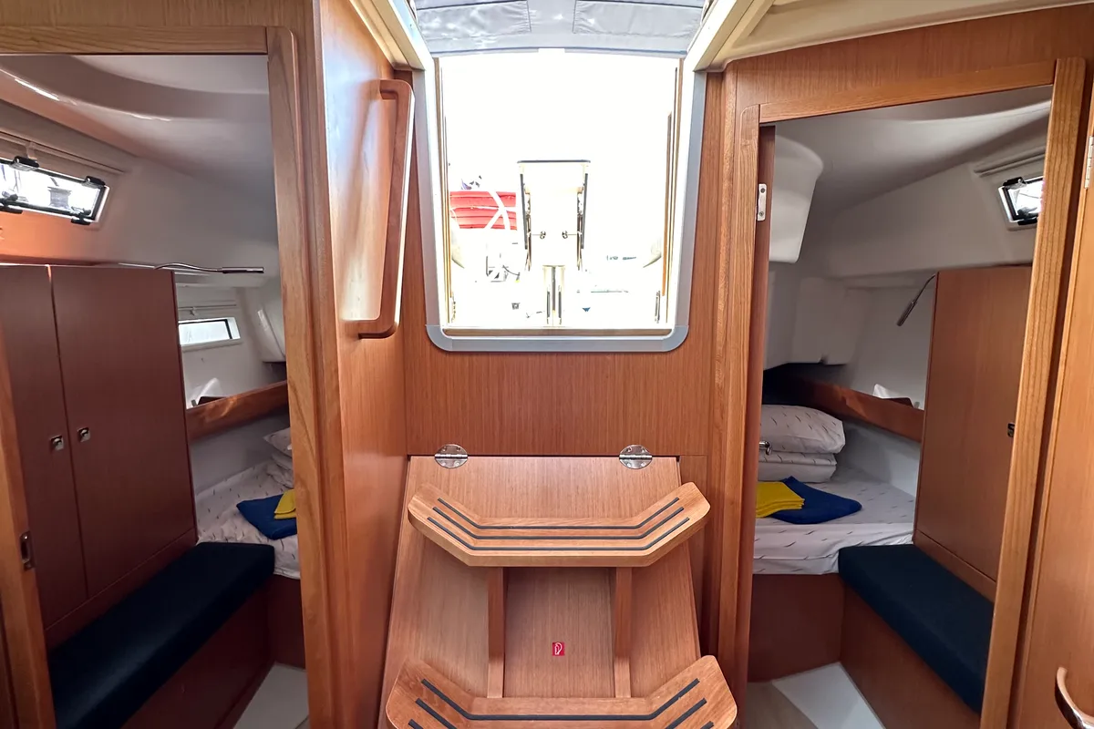 Salon of Ziggy, a Bavaria Cruiser 34 sailboat at Split, Croatia