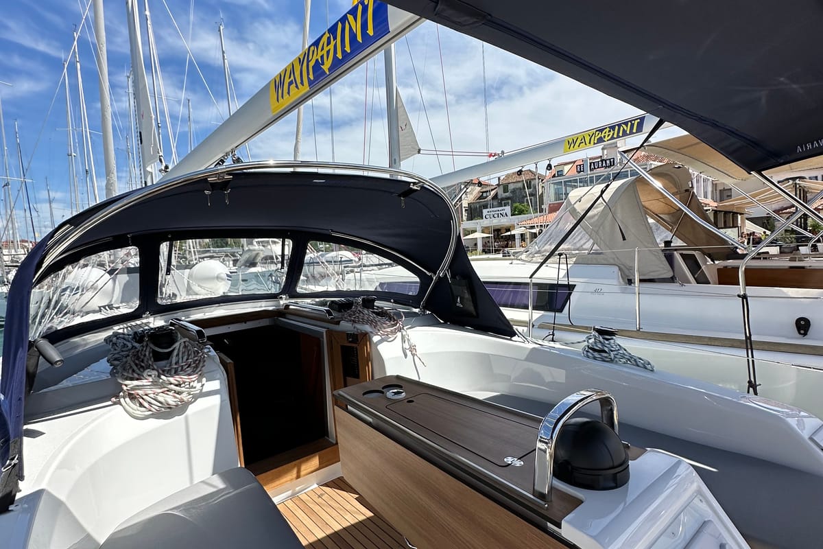 Cockpit of Ziggy, a Bavaria Cruiser 34 sailboat at Split, Croatia