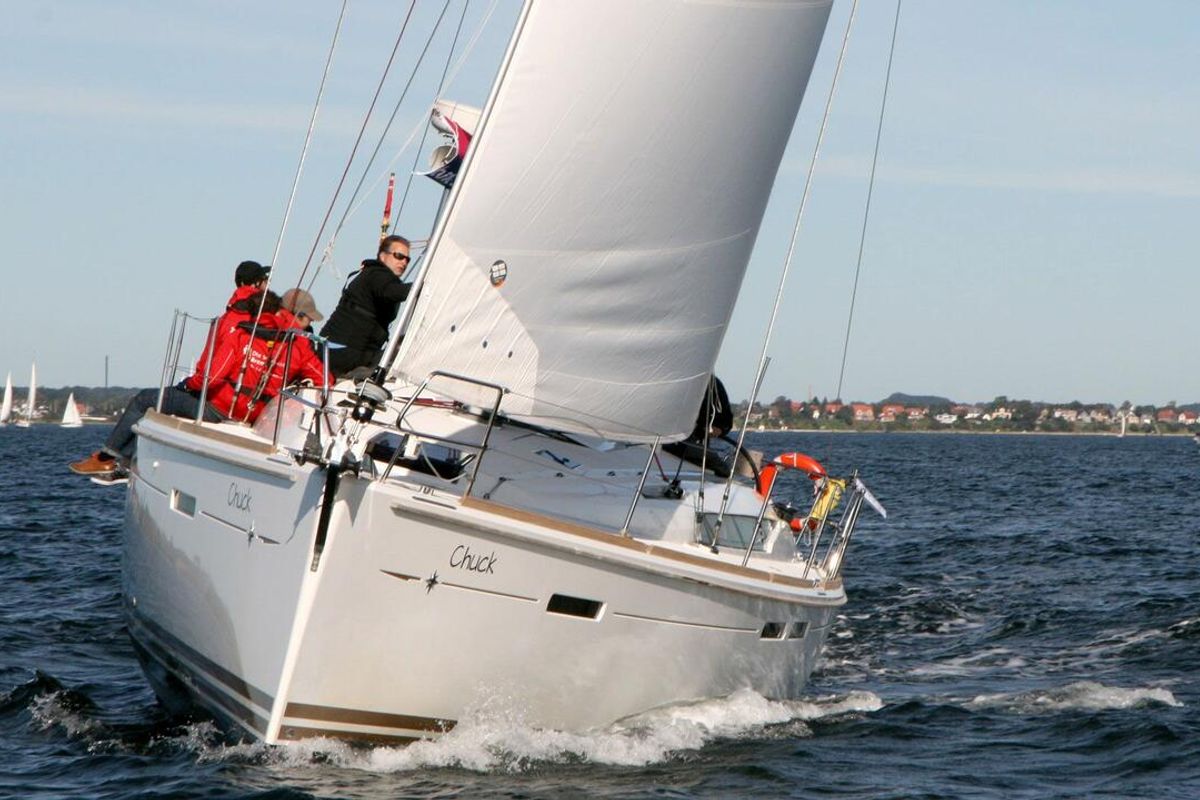 Salon of Chuck, a Jeanneau Sun Odyssey 439 sailboat at Flensburg, Germany