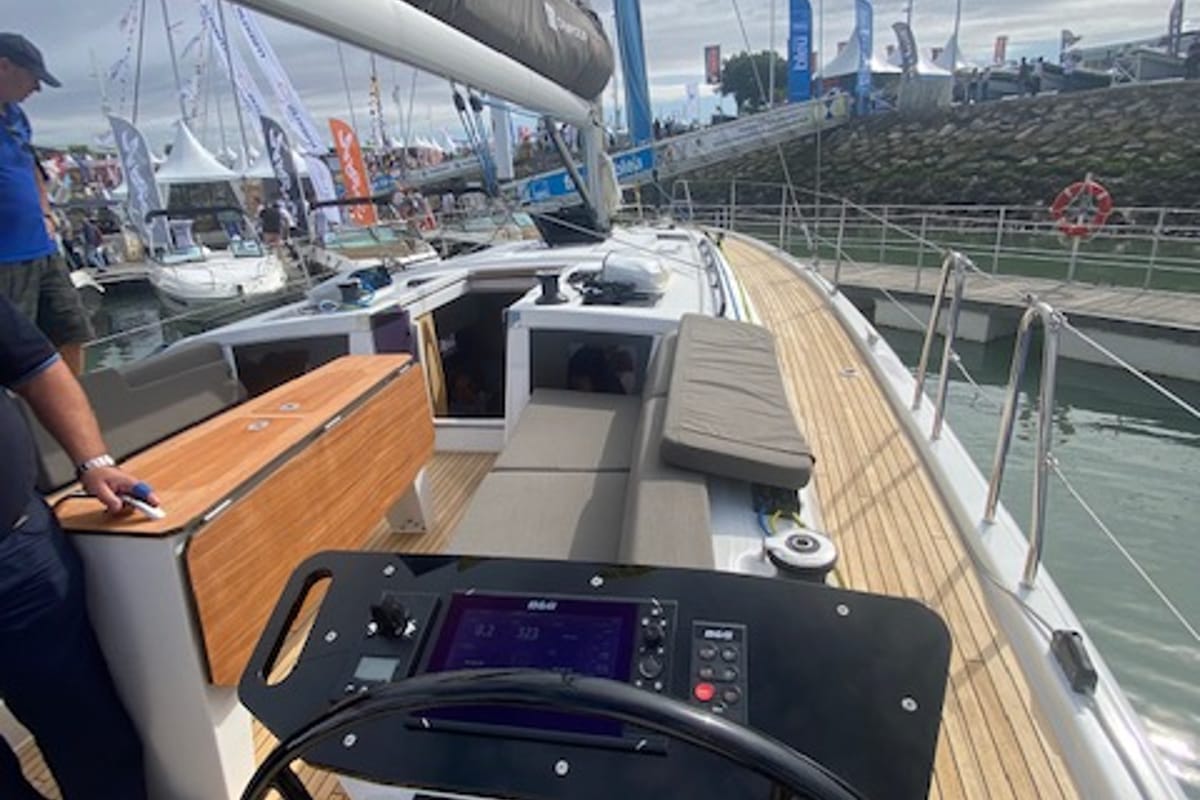 Cockpit of Asteria, a Dufour 41 sailboat at Nieuwpoort, Belgium