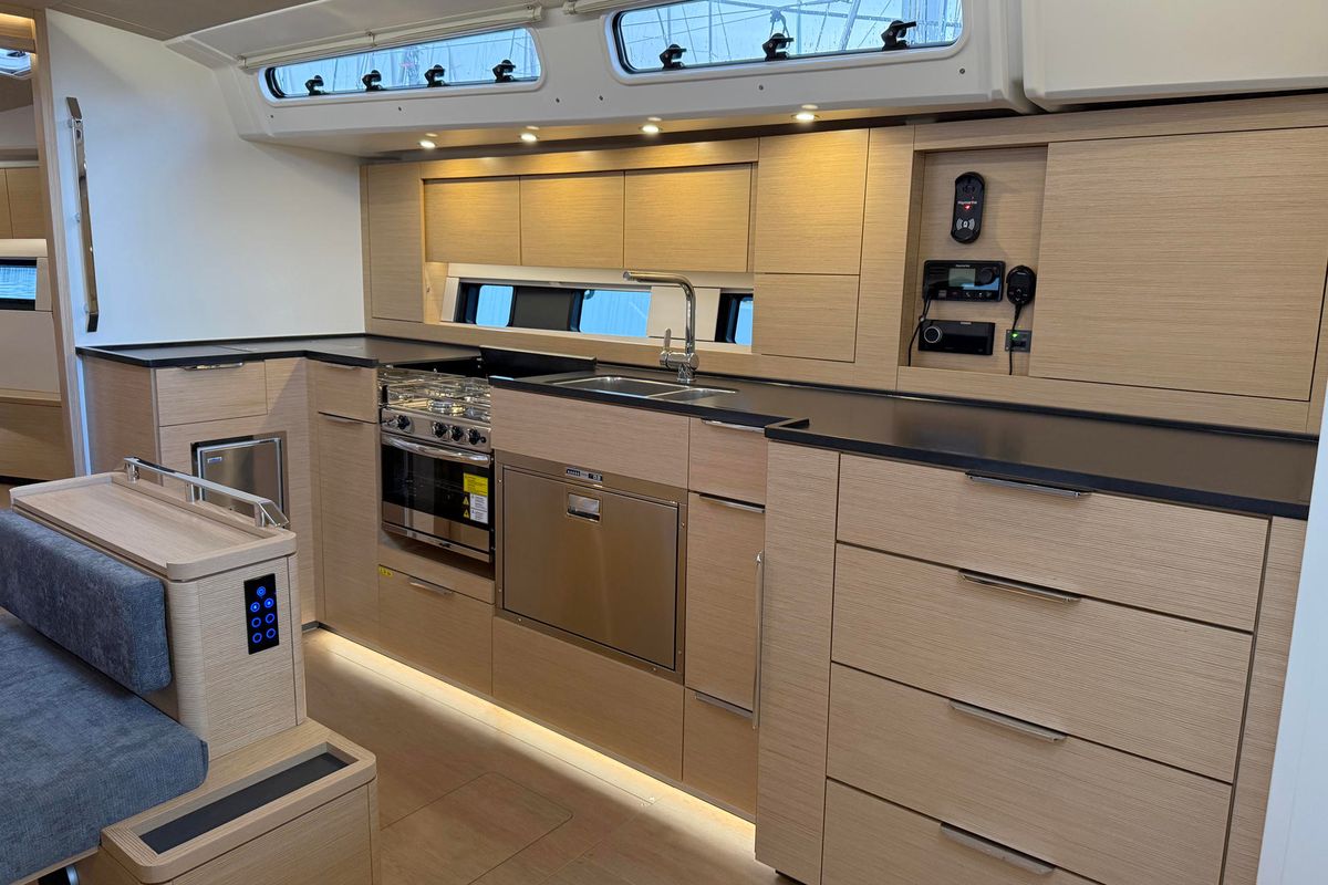 Galley of Amari, a Hanse Yachts Hanse 460 sailboat at Općina Rogoznica, Croatia