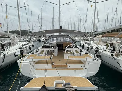 Deck of Amari, a Hanse Yachts Hanse 460 sailboat at Općina Rogoznica, Croatia