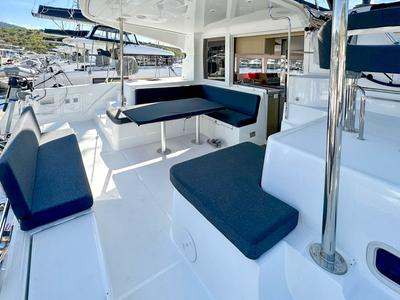 Deck of Beluga, a Lagoon 40 catamaran at Primošten, Croatia