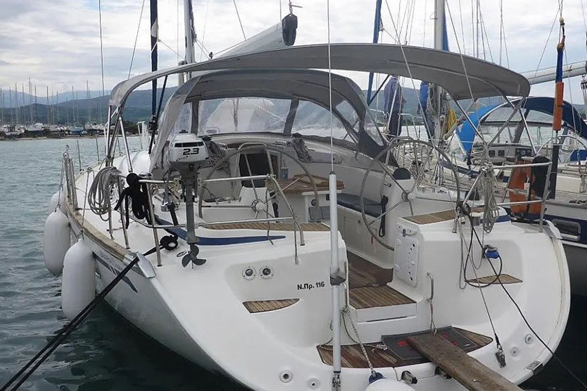 Exterior view of Paolo, a Bavaria 50 sailboat at Municipal Unit of Lefkada, Greece