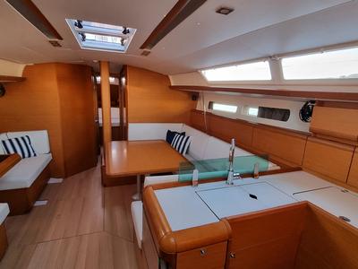 Salon of Blue Moon, a Jeanneau Sun Odyssey 449 sailboat at Grad Pula, Croatia