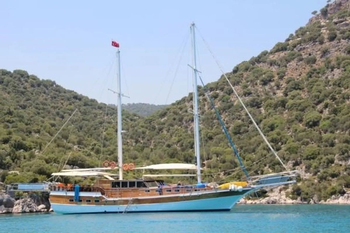 Exterior view of ARİF Kaptan, a Gulet Gulet gulet at Demre, Turkey