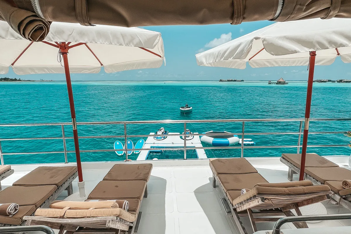 Deck of Alice, a Gulet Luxury Motor Yacht yacht at Malé, Maldives