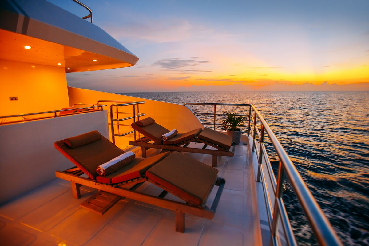 Deck of Alice, a Gulet Luxury Motor Yacht yacht at Malé, Maldives