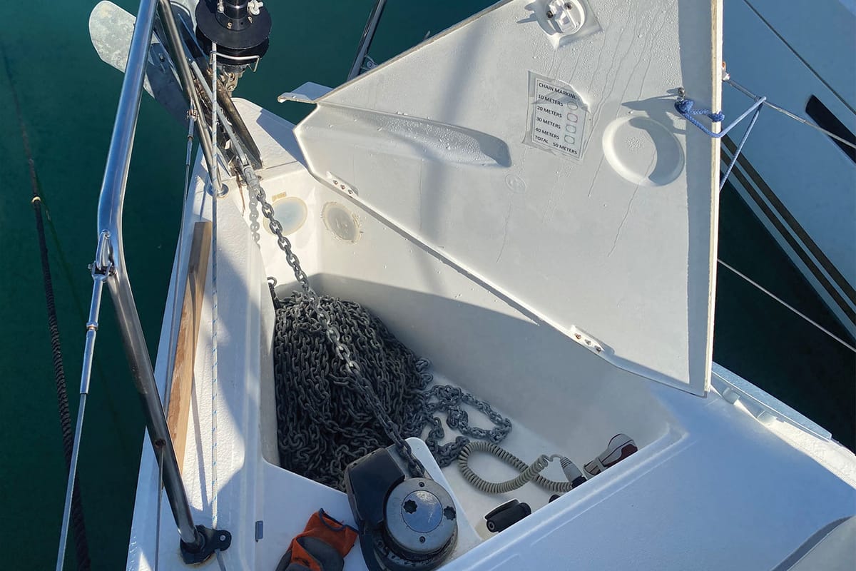 Bliss, a Jeanneau Sun Odyssey 349 sailboat at Kontokali, Greece