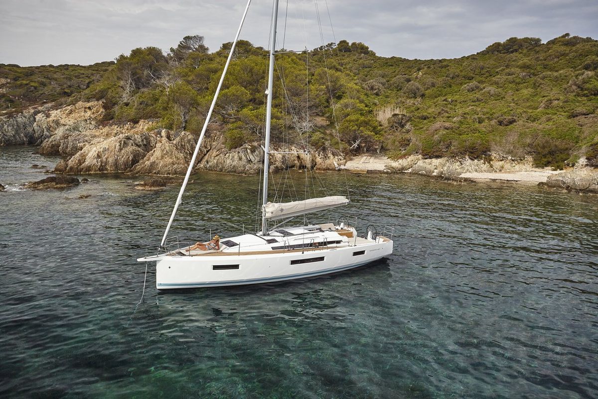 Exterior view of Sea Friends, a Jeanneau Sun Odyssey 440 sailboat at Fethiye, Turkey