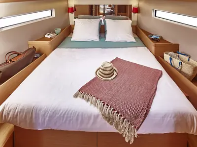 Cabin on Sea Friends, a Jeanneau Sun Odyssey 440 sailboat at Fethiye, Turkey