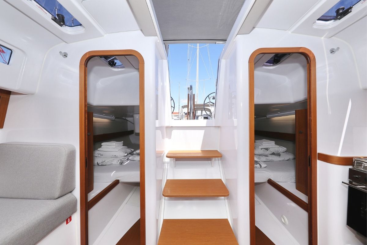 Salon of Mana, a Beneteau First 36 sailboat at Grad Biograd na Moru, Croatia