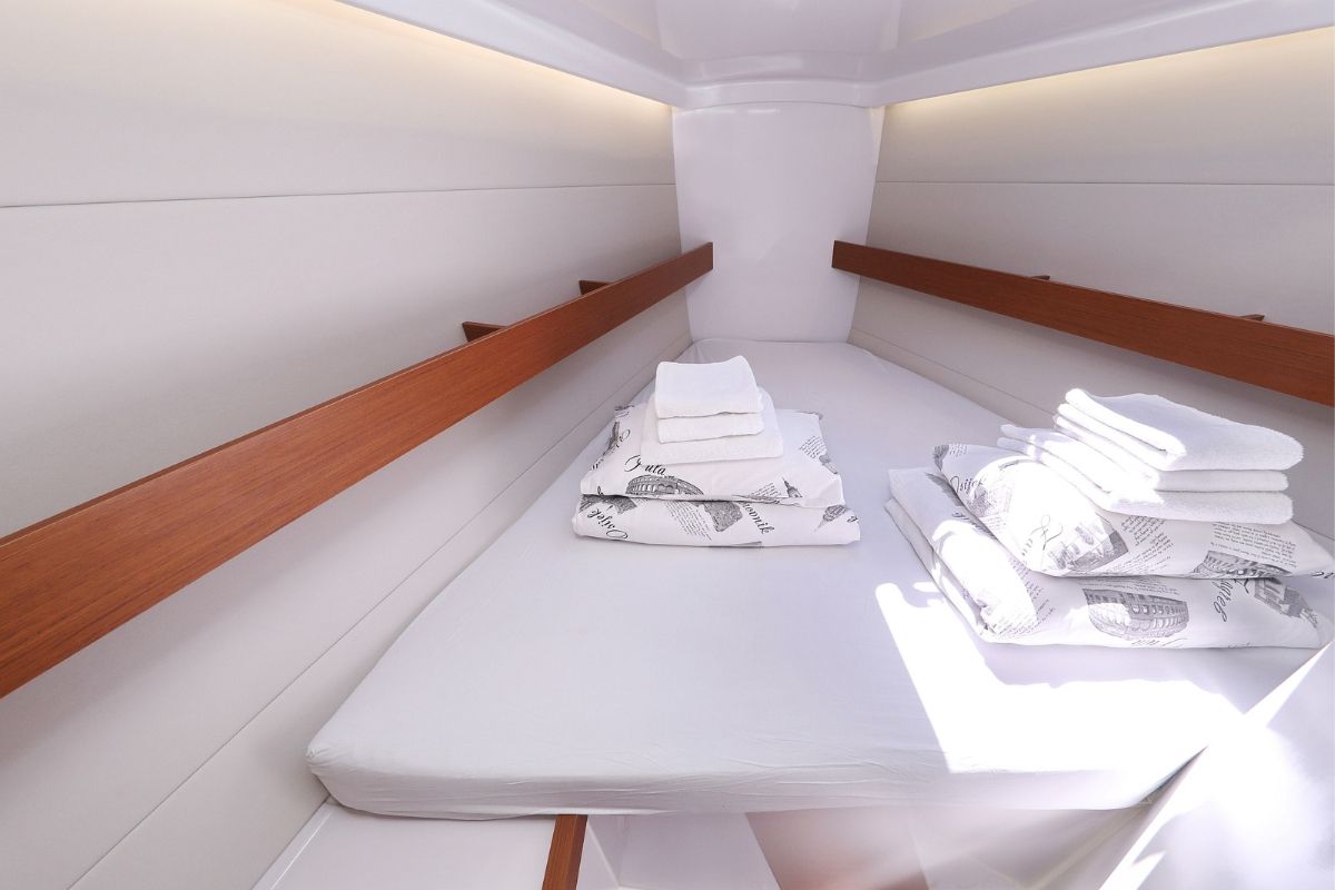 Cabin on Mana, a Beneteau First 36 sailboat at Grad Biograd na Moru, Croatia