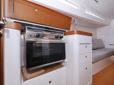 Galley of Mana, a Beneteau First 36 sailboat at Grad Biograd na Moru, Croatia