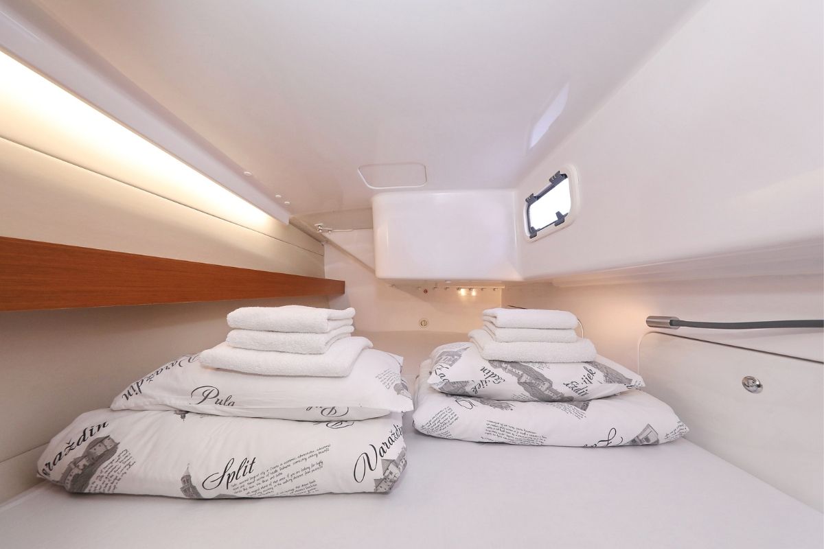 Cabin on Mana, a Beneteau First 36 sailboat at Grad Biograd na Moru, Croatia