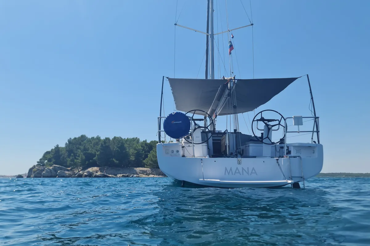Exterior view of Mana, a Beneteau First 36 sailboat at Grad Biograd na Moru, Croatia