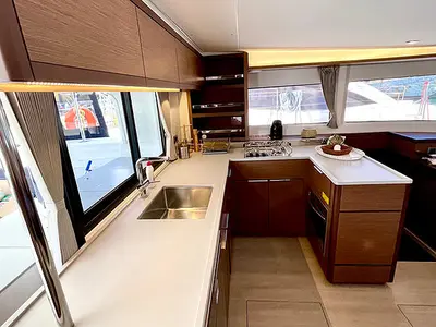 Galley of Keyma, a Lagoon 46 catamaran at Tourlos, Greece
