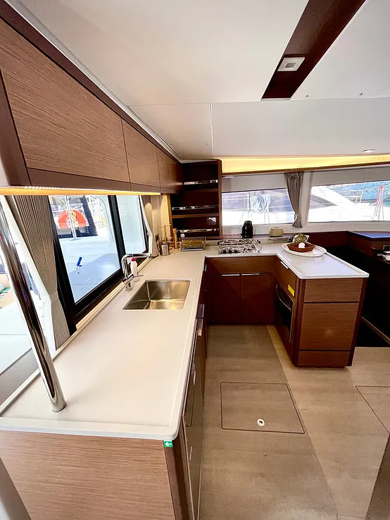 Galley of Keyma, a Lagoon 46 catamaran at Tourlos, Greece