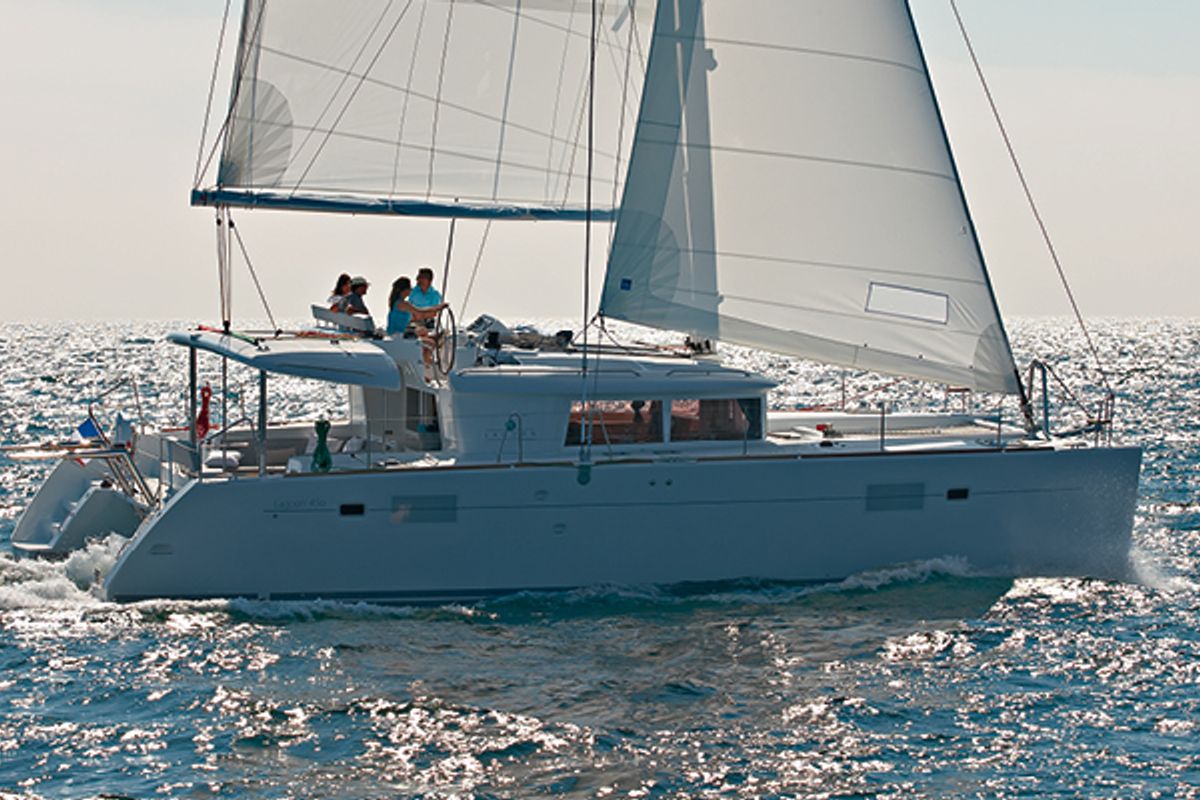 Exterior view of Sea Runner III, a Lagoon 450 F catamaran at Parham Town, British Virgin Islands