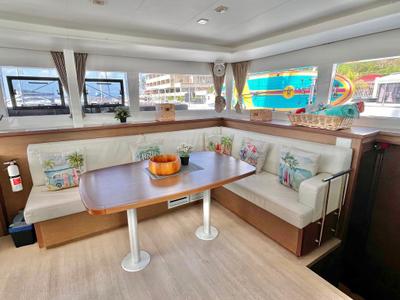 Salon of Sea Runner III, a Lagoon 450 F catamaran at Parham Town, British Virgin Islands