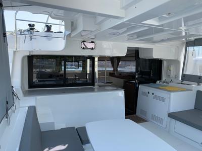 Deck of Selene, a Lagoon 46 catamaran at Municipal Unit of Anaktorio, Greece