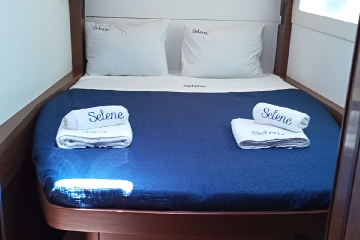 Cabin on Selene, a Lagoon 46 catamaran at Municipal Unit of Anaktorio, Greece