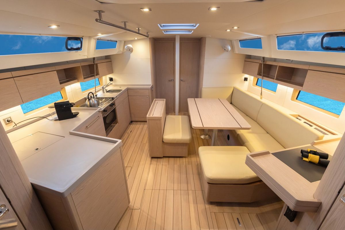 Galley of Aeolia, a Beneteau Oceanis 46.1 sailboat at Tonnarella, Italy
