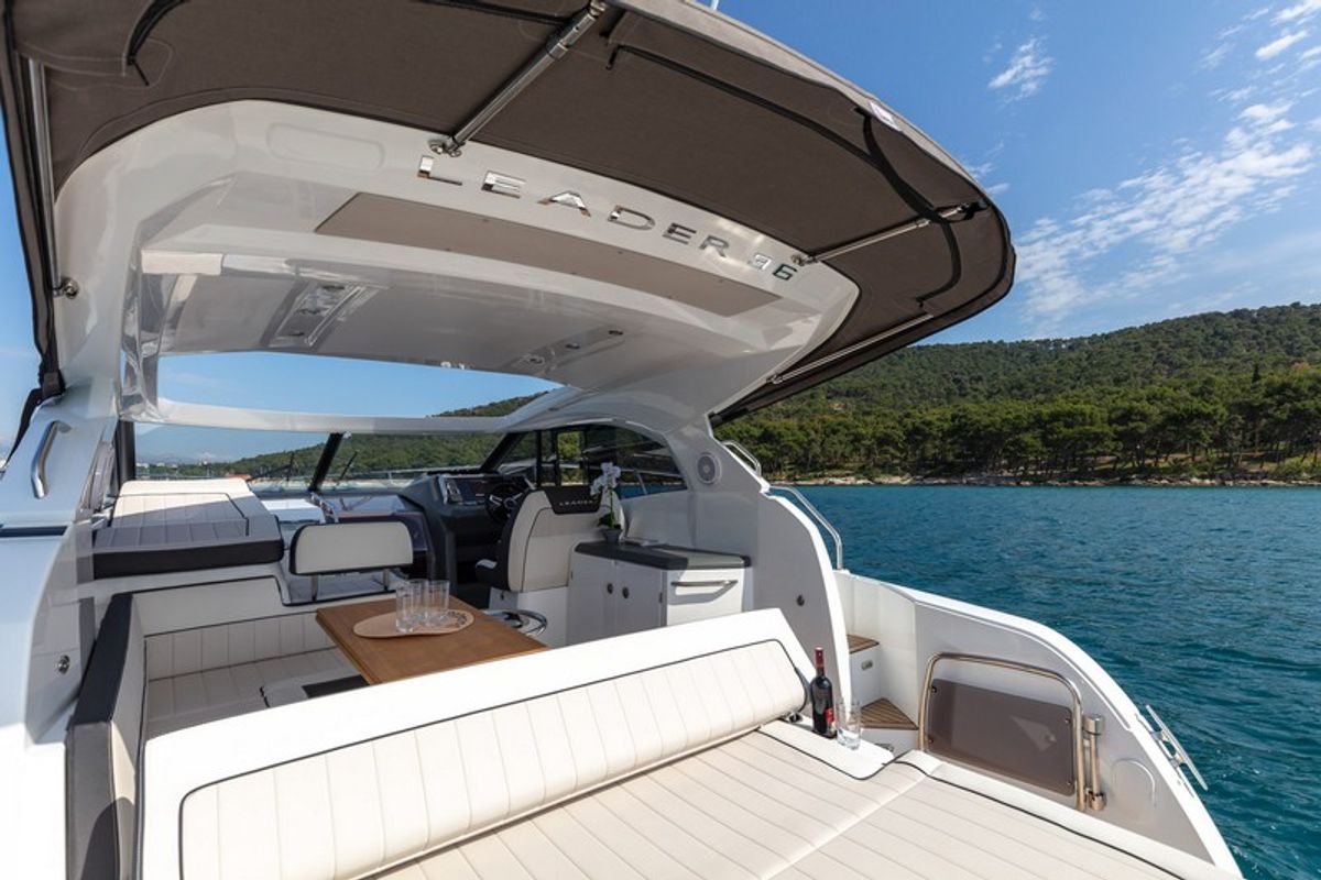 Deck of CHROMIA, a Jeanneau Leader 36 yacht at Split, Croatia
