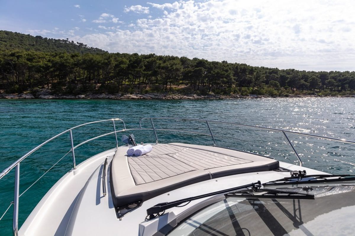 Deck of CHROMIA, a Jeanneau Leader 36 yacht at Split, Croatia