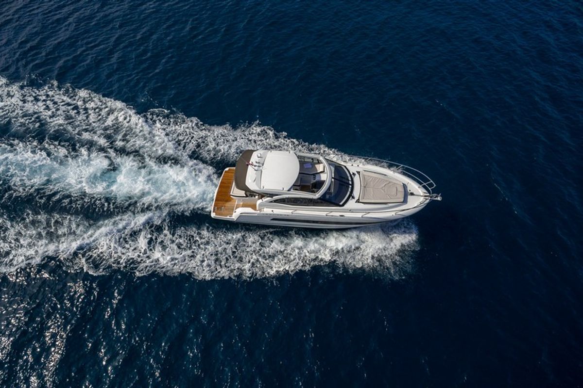 Exterior view of CHROMIA, a Jeanneau Leader 36 yacht at Split, Croatia