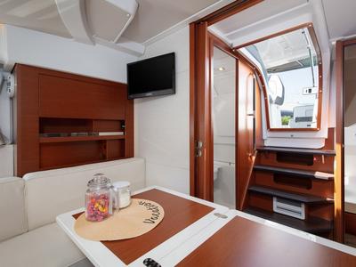 Salon of CHROMIA, a Jeanneau Leader 36 yacht at Split, Croatia