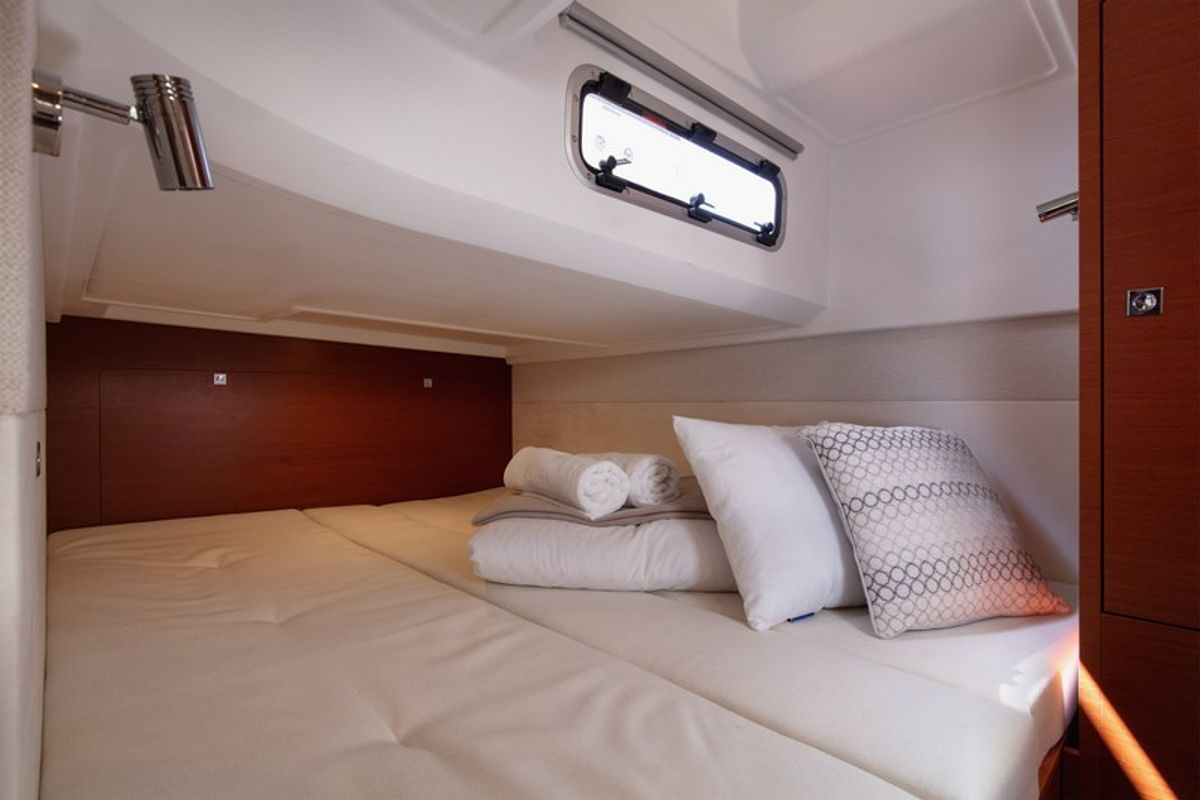 Cabin on CHROMIA, a Jeanneau Leader 36 yacht at Split, Croatia