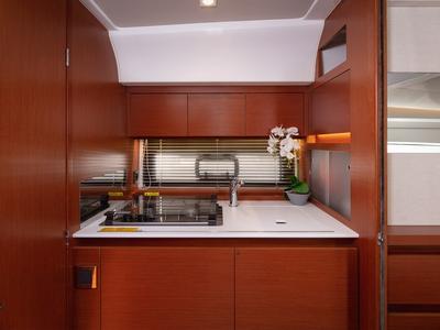 Galley of CHROMIA, a Jeanneau Leader 36 yacht at Split, Croatia
