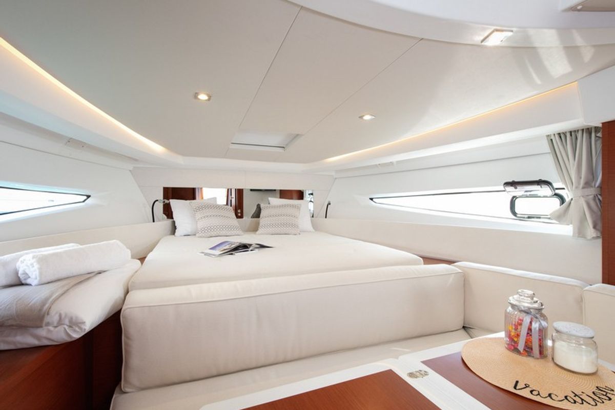 Cabin on CHROMIA, a Jeanneau Leader 36 yacht at Split, Croatia