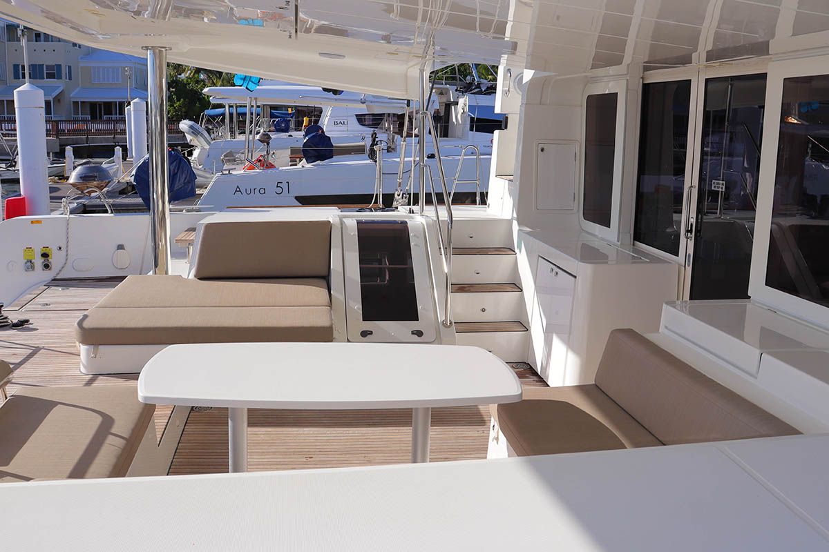 Happy Ours , a Lagoon 52 F catamaran at Road Town, British Virgin Islands
