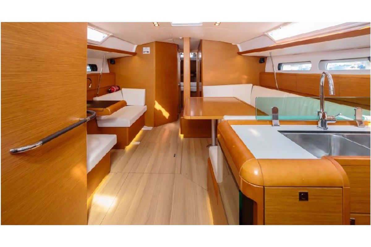 Galley of Pietra Di Luna, a Jeanneau Sun Odyssey 449 sailboat at Rosignano Solvay, Italy