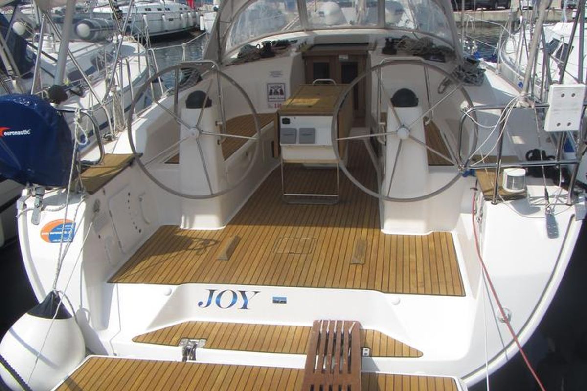 Cockpit of Joy, a Bavaria Cruiser 40 sailboat at Pirovac, Croatia